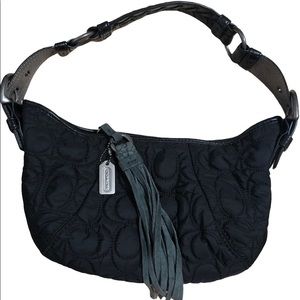 Vintage Coach black quilted mini shoulder bag